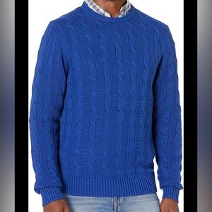 Goodthreads Men's Soft Cotton Cable Stitch Crewneck Sweater
